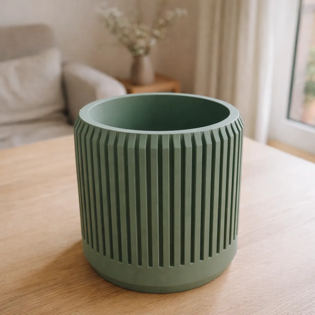 Modern Fluted Planter Pot – Ribbed Decorative Indoor Plant Pot